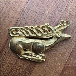 Vintage MMA Gold Plated Scythian Stag Brooch Pin Metropolitan Museum Art